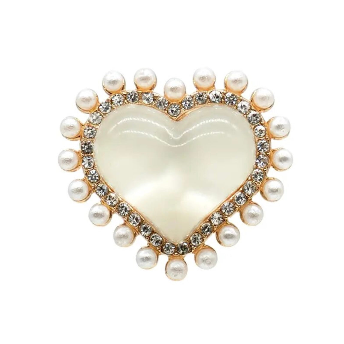 Gold Pearl Heart